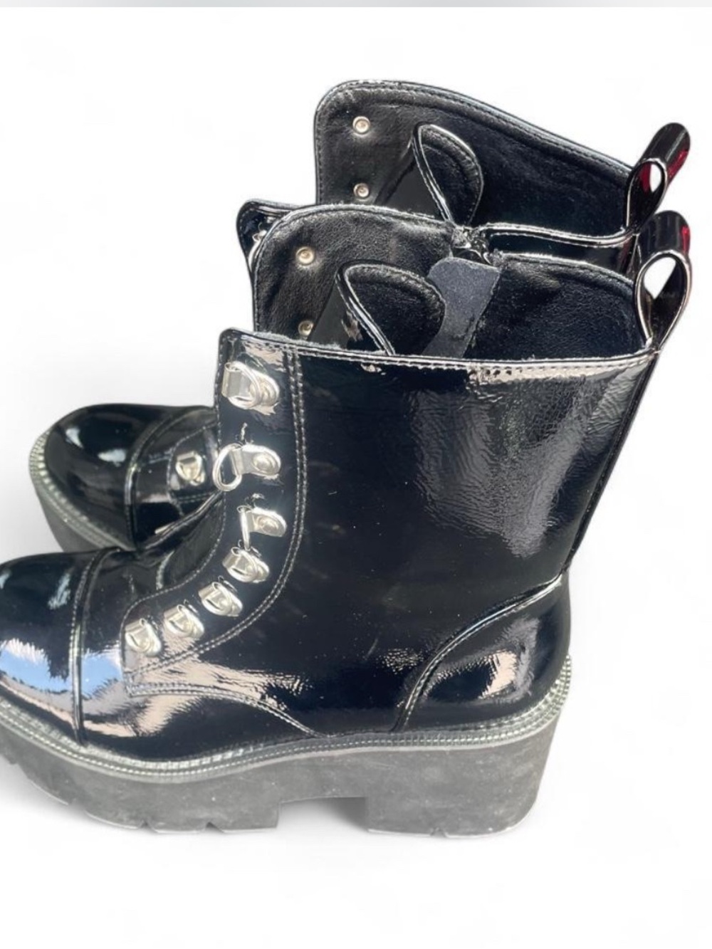 Chunky Heel Platform Goth Ankle Boots Lace Up Combat Booties Punk Shoes women 7